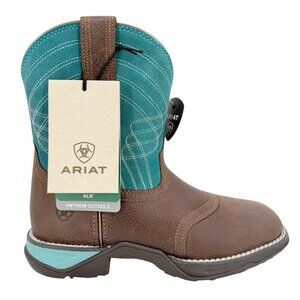 Ariat Womens Leather Dark Cotage Suede Turquoise Anthem Shortie Boots Sz 6B NWOB
